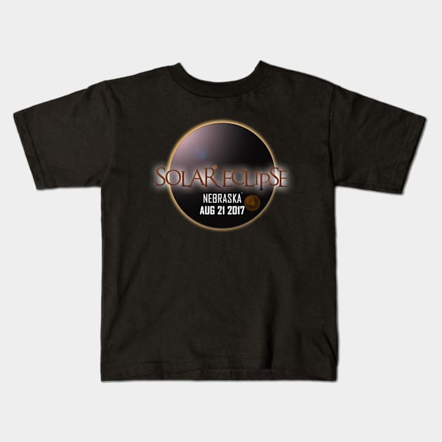 Total Solar Eclipse - Nebraska Kids T-Shirt by SynapseWorks